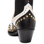 Bottines Western Noires et Blanches à Talons