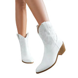 Bottines Western Blanches Style Cowgirl