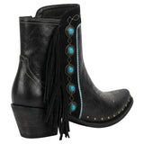 Bottines Western Noires avec Turquoise pour Femme