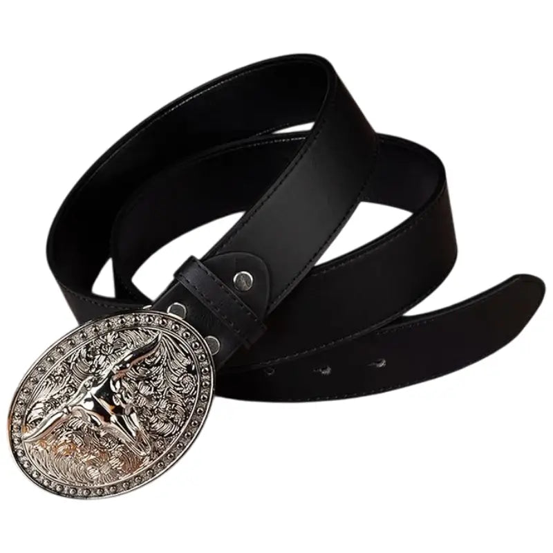 Boucle de ceinture de cow-boy ouest ton argent pré-percé