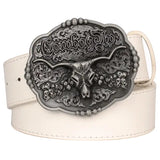 Ceinture Blanche à Boucle Cowboy
