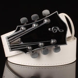 Ceinture Boucle Guitare Blanche