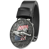 Ceinture Country Américaine en Cuir Noir