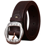Ceinture Country Vintage en Cuir Chocolat