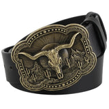 Ceinture de Cowboy en Cuir Noir pour Homme avec Boucle Western