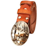 Ceinture Western en Cuir Pleine Fleur