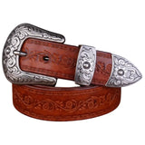 Ceinture Design Western en Cuir Cognac