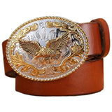 Ceinture Style Western Homme en Cuir Marron