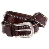 Ceinture Western Cloutée en Cuir Premium