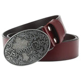 Ceinture Western en Cuir Bordeaux pour Femme
