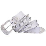 Ceinture Western Femme Strass Blanche