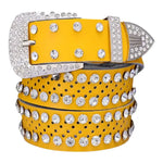 Ceinture Western Femme Strass Jaune