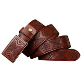 Ceinture Western Mexicaine en Cuir Marron