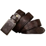 Ceinture Western Mexicaine en Cuir Chocolat