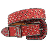 Ceinture Western à Strass Rouge