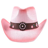 Chapeau Country en Paille Rose