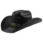 Chapeau Country pour Femme en Paille Noire