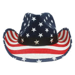 Chapeau de Cowboy Bleu Blanc Rouge en Paille
