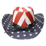 Chapeau de Cowboy Bleu Blanc Rouge Look Country