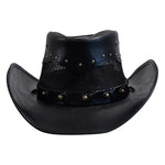 Chapeau de Cowboy de Bricolage en Cuir Noir