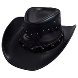 Chapeau de Cowboy de Bricolage en Cuir Noir