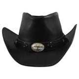 Chapeau de Cowboy en Cuir Noir Look Country