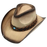 Chapeau Cowboy Homme Stylé Vintage Beige