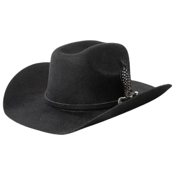 Chapeau Cowboy Rétro Occidental à Plumes – Large Bord Feutre Pour Déguisement & Fête