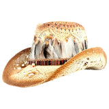 Chapeau de Cowboy avec Plume Look Western