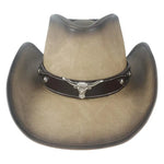 Chapeau de Cowboy Western en Cuir Vintage