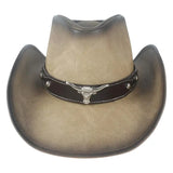 Chapeau de Cowboy Western en Cuir Vintage