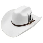 Chapeau de Cowboy Blanc avec Couronne et Paillettes - Western Chapeau de Cowboy Blanc avec Couronne et Paillettes - Western
