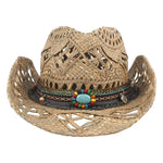 Chapeau Western en Paille Vintage pour Homme