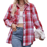 Chemise Country à Carreaux Rouge pour Femme