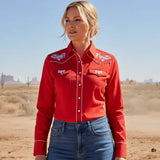 Chemise Country Rouge pour Femme