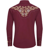 Chemise Cowboy Bordeaux pour Homme vue de Dos