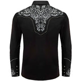 Chemise Cowboy Noire Brodée Vue de Dos