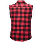 Chemise Cowboy Plaid sans Manches pour Homme