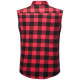 Chemise Cowboy Plaid sans Manches pour Homme
