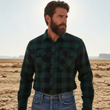 Chemise de Show Western a Carreaux Verte