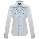 Chemise Équitation Western Blanche pour Femme