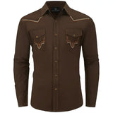Chemise Style Western Marron pour Homme