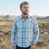 Chemise Western Bleu Clair à Carreaux