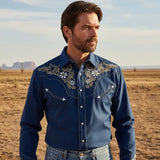 Camicia Western Blu