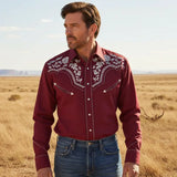 Chemise Western Bordeaux