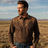 Chemise Western Homme Marron