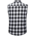 Chemise Western Noir et Blanc sans Manches pour Homme
