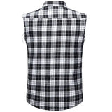 Chemise Western Noir et Blanc sans Manches pour Homme