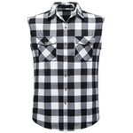Chemise Western a Carreaux sans Manches pour Homme