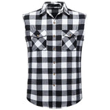 Chemise Western a Carreaux sans Manches pour Homme